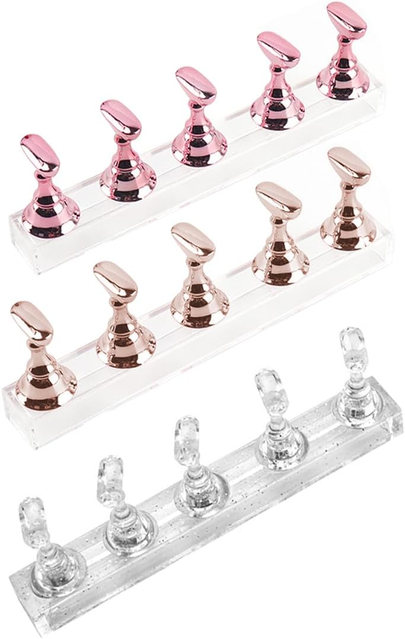 KEMUZ Nail Stand, Nail Accessories, Set of 3, Magnetic Nail Practice Stand with Holder for Nail Tips for Easy Manicure, Practical Manicure Set for Beginners and Professionals at Home or in the Salon image number 1