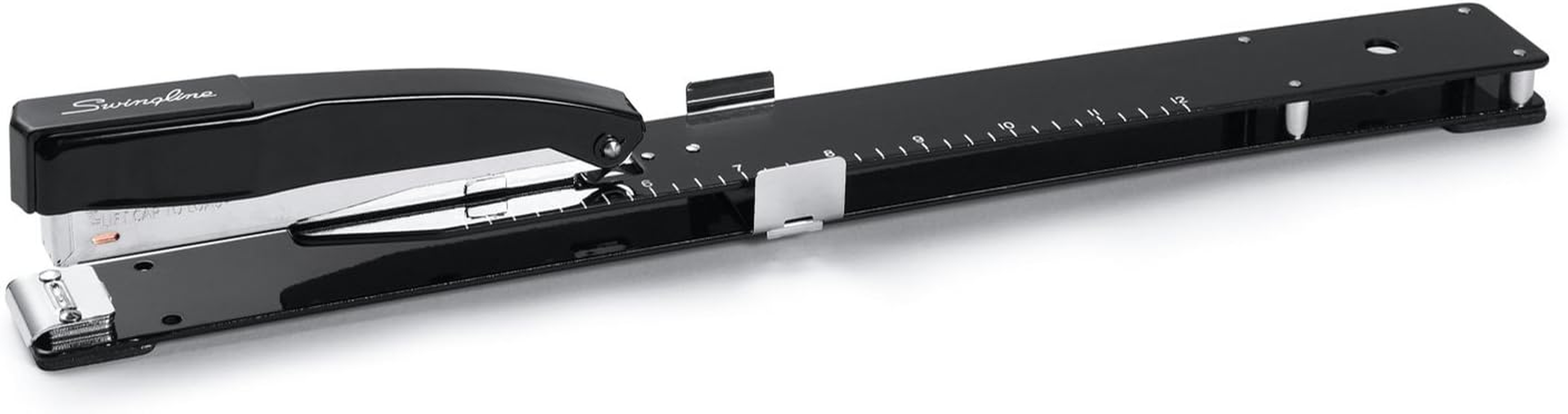 Swingline Heavy Duty Stapler with Built-In Ruler & Adjustable Locking Paper Guide, Desk Top Long Reach Stapler for Home Office Supplies, Staples up to 20 Sheets Office Paper, Black (S7034121P) image number 5