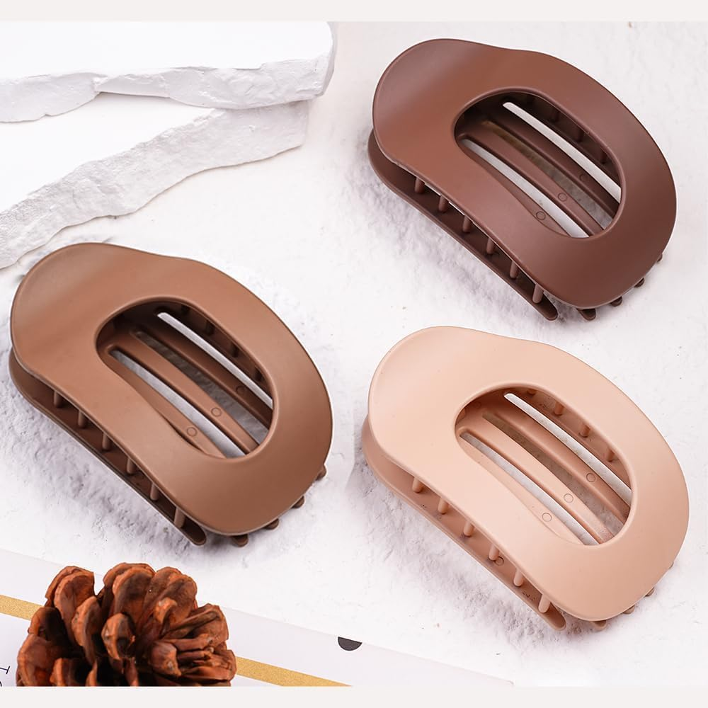 6PCS Flat Hair Clips for Women, French Design Flat Hair Claws, Strong Hold No Slip Hair Barrettes， for Thick Thin Hair, Medium Classic Hair Barrettes for Styling Sectioning