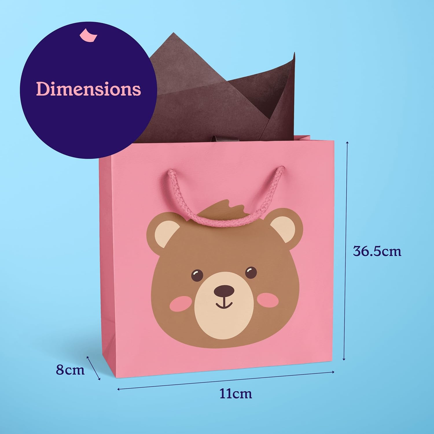 GIVEWRAP&reg; the Gift Wrap That Gives to Charity. 3Pcs Gift Bags Baby Animals Large Size with Handle and Gift Tag. for Any Birthday, Weddings, Mothers Day & Special Occasion 33Cm*26.5Cm*14Cm Eco-Friendly image number 4