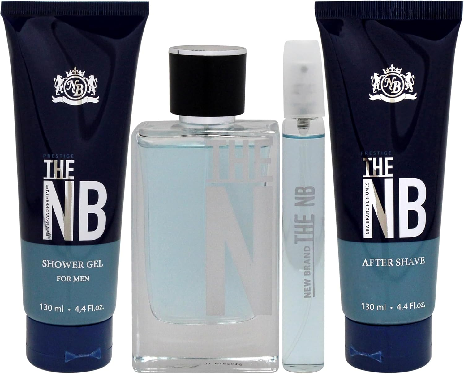 Prestige the New Brand by New Brand for Men - 4 Pc Gift Set 3.3Oz EDT Spray, 0.5Oz EDT Spray, 4.4Oz Shower Gel, 4.4Oz after Shave image number 3