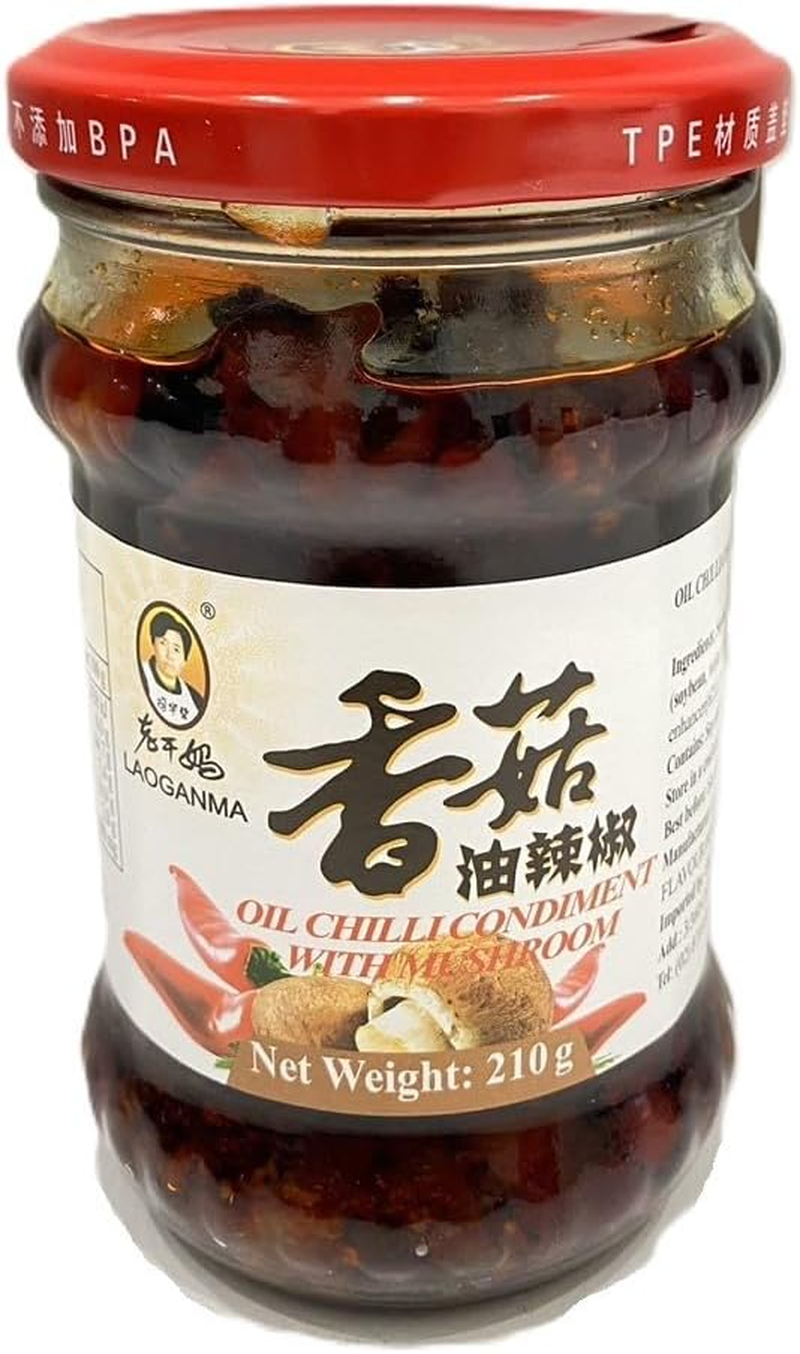 Laoganma Oil Chilli Condiment with Mushroom 210 G image number 1