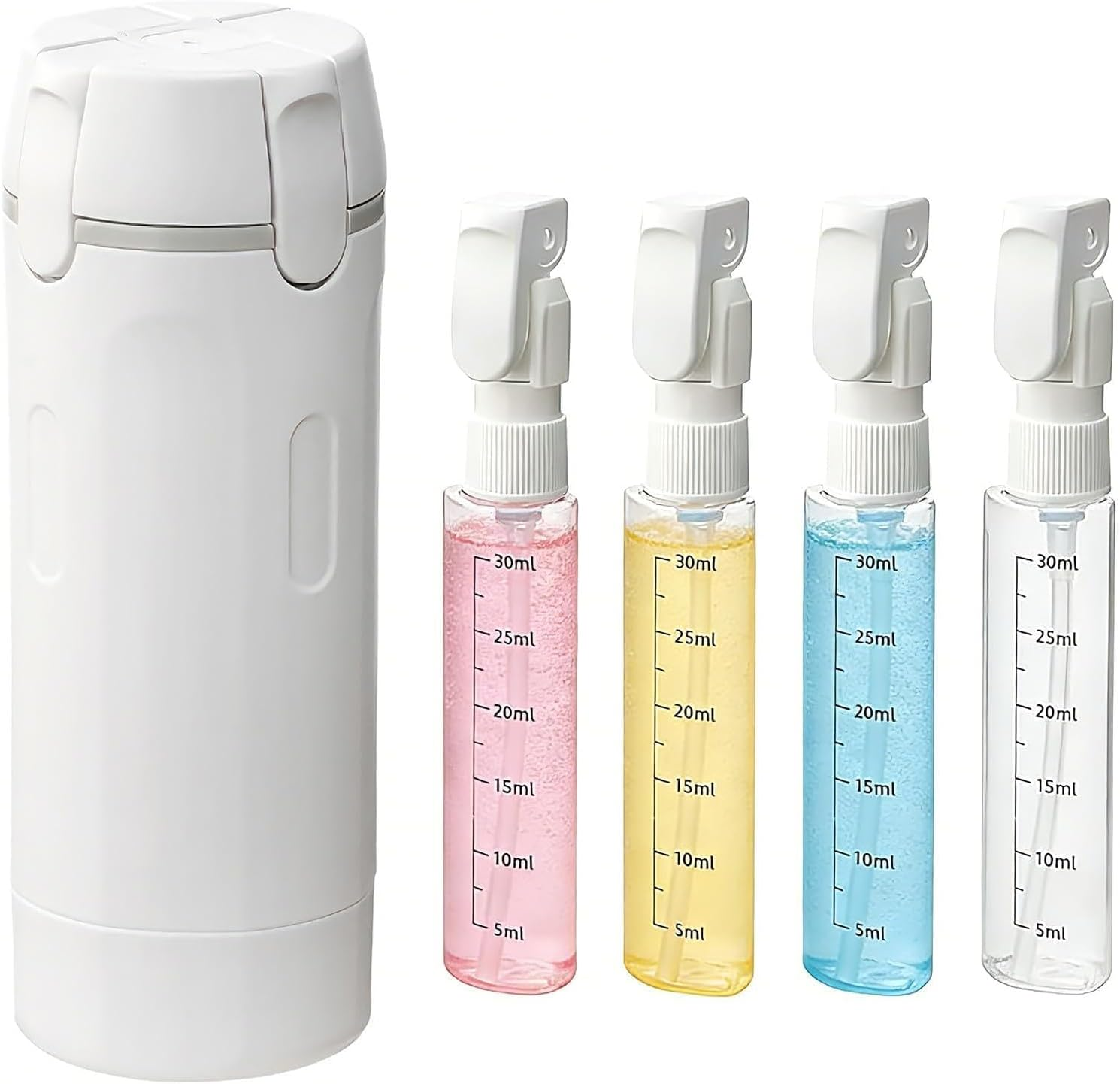 4 in 1 Travel Dispenser Bottle, Mini Shampoo Dispenser Portable Travel Bottle Set, Leak Proof Travel Size Containers, for Flights Gym Bag Weekends Away (Green)