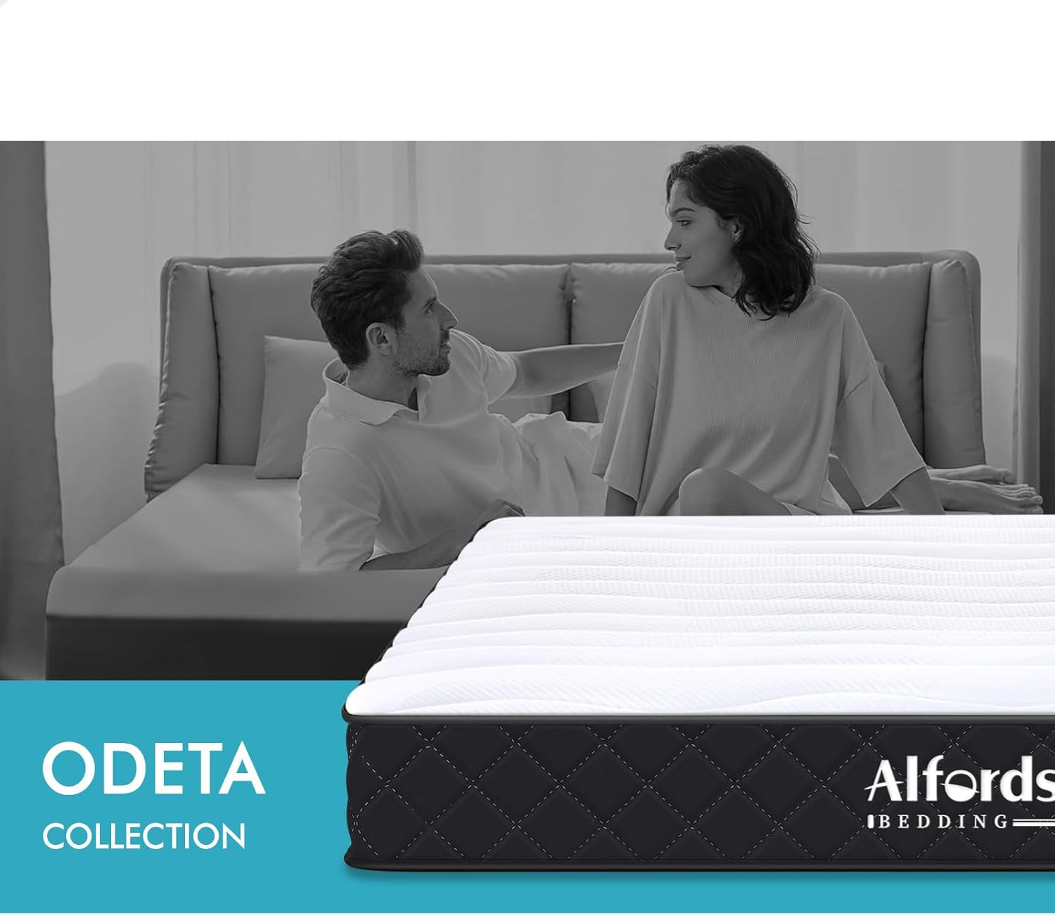 ALFORDSON Double Size Mattress with Tight Top, 15Cm Thickness, Memory Foam and Bonnell Spring System for Bed Frame Bed Base, Medium Firm, Odeta Series image number 1