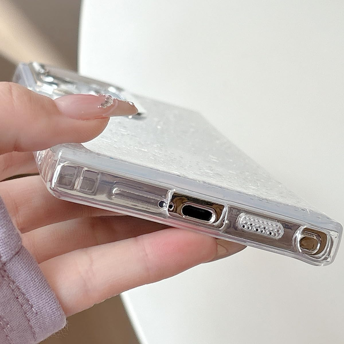 FORZARMOR for Oppo A5 5G (6.67 Inch) Global Version Case, Bling Glitter Fashion Silver Foil Sequins, Inner Airbag Shockproof Transparent Soft Cover (For Oppo A5)