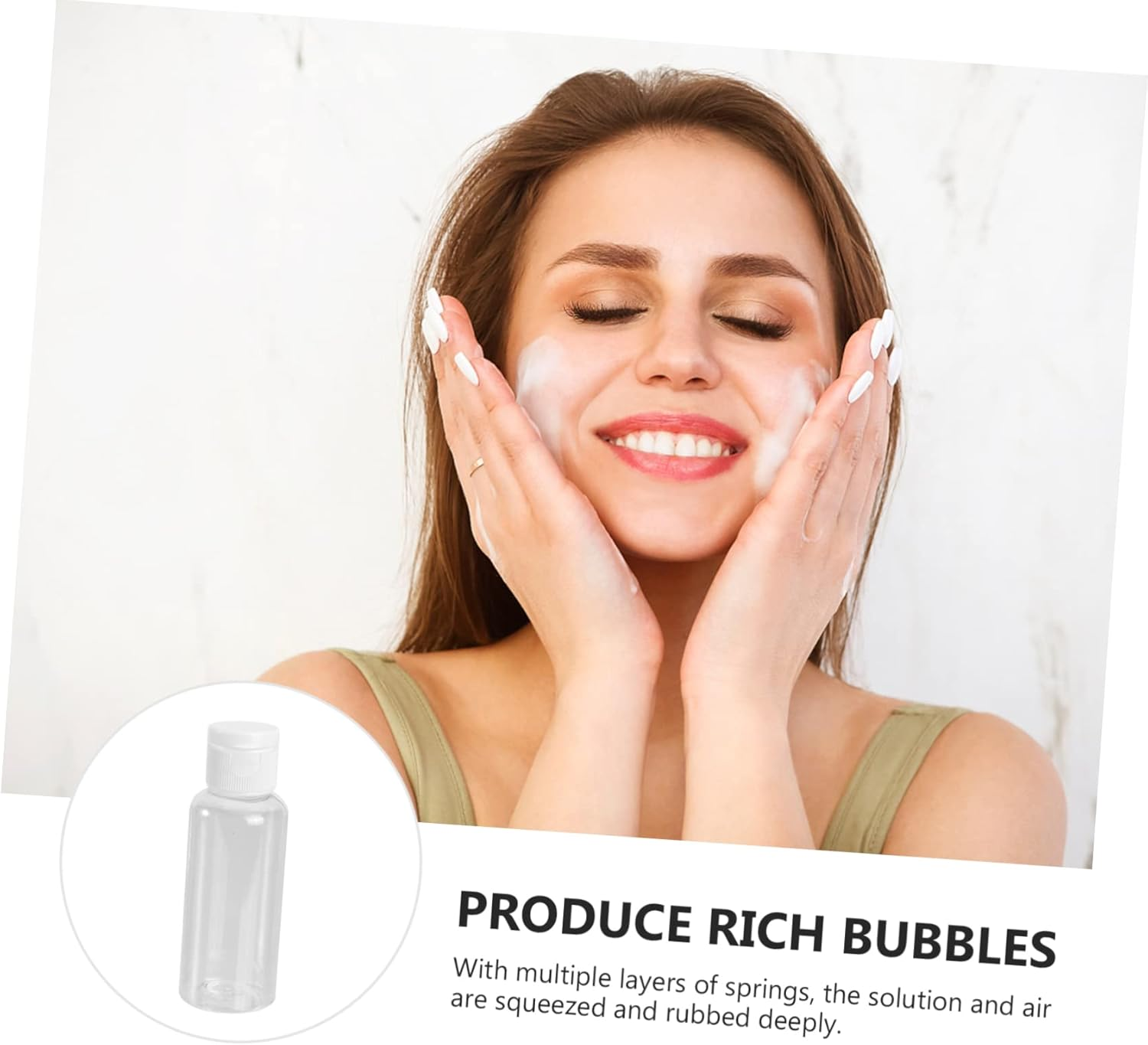 Minkissy 10-Pack 50Ml Travel Empty Plastic Bottles with Lid Leakproof Sample Containers for Cosmetics Travel Accessories for Personal Care Random Color image number 6