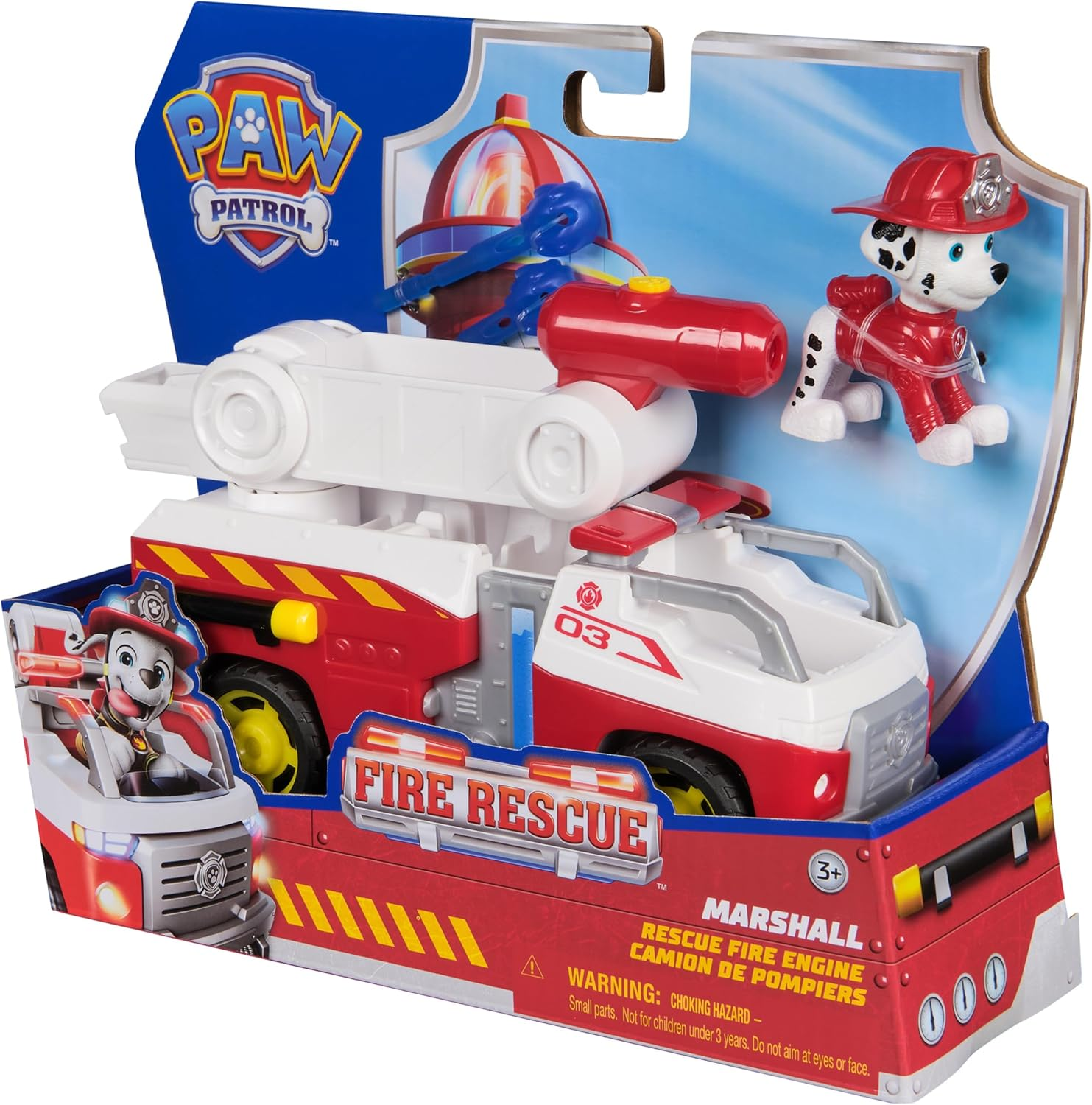 PAW Patrol Fire Rescue: Marshall Rescue Fire Engine with Action Figure & Projectile Launcher & Toy Truck, Kids Toys for Boys & Girls Ages 3 and Up image number 2