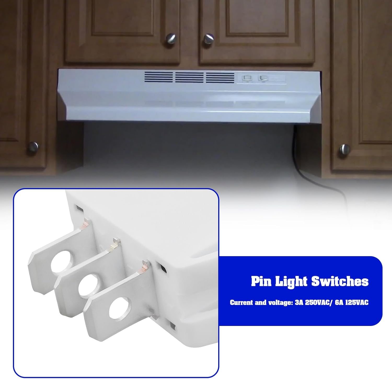 4PCS Range Hood Rocker Switch 2-Pin Light Switch 3-Pin Fan Switch Compatible with Broan image number 3