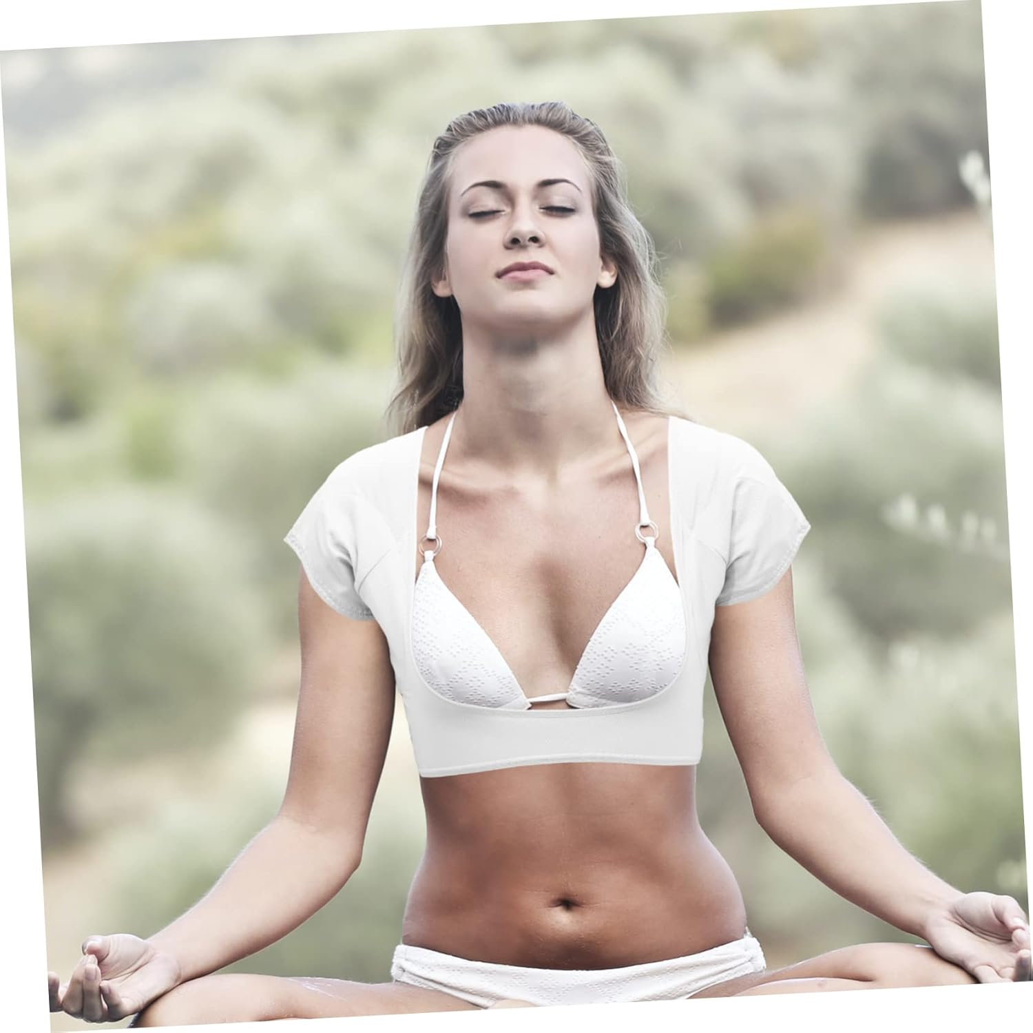 Healeved Underarm Protectors for under Arms Armpit Vest Shield Underboob Absorbent Sweat Pad under Arm Pads for Sweat Women Tank Blocker Polyester image number 1