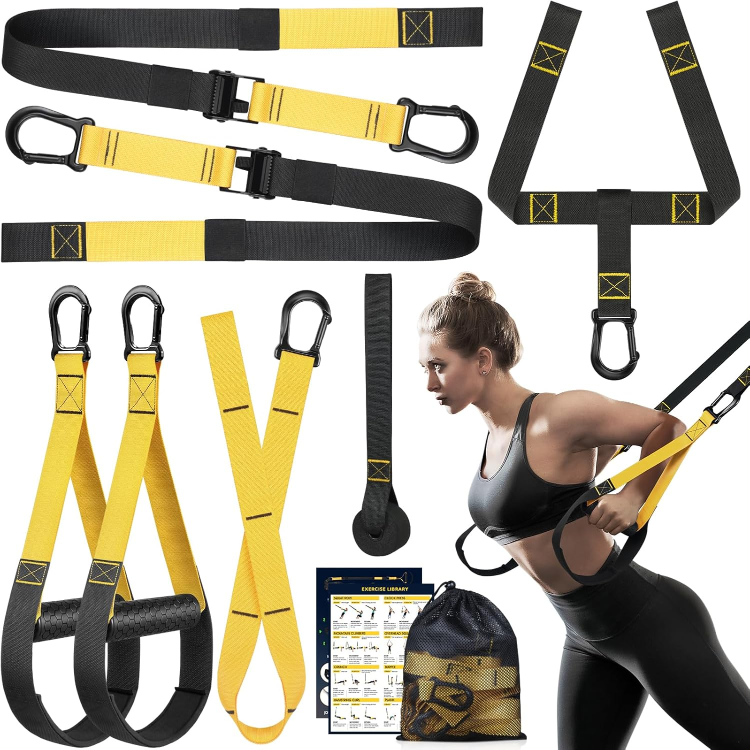 Home Resistance Training Kit, Resistance Trainer Exercise Straps with Handles, Door Anchor and Carrying Bag for Home Gym, Bodyweight Resistance Workout Straps for Full-Body Workout image number 3