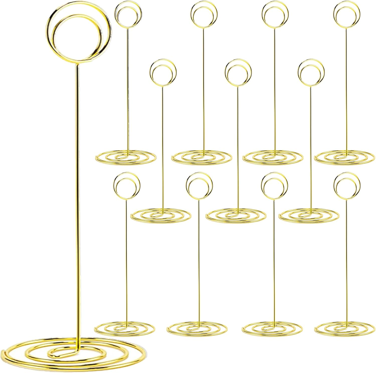 12Pcs Table Number Holders, Betterjonny 22Cm Place Card Holders Gold Table Picture Holder Wire Photo Holder Clips Table Number Stands for Wedding Party Favors Gathering Restaurant