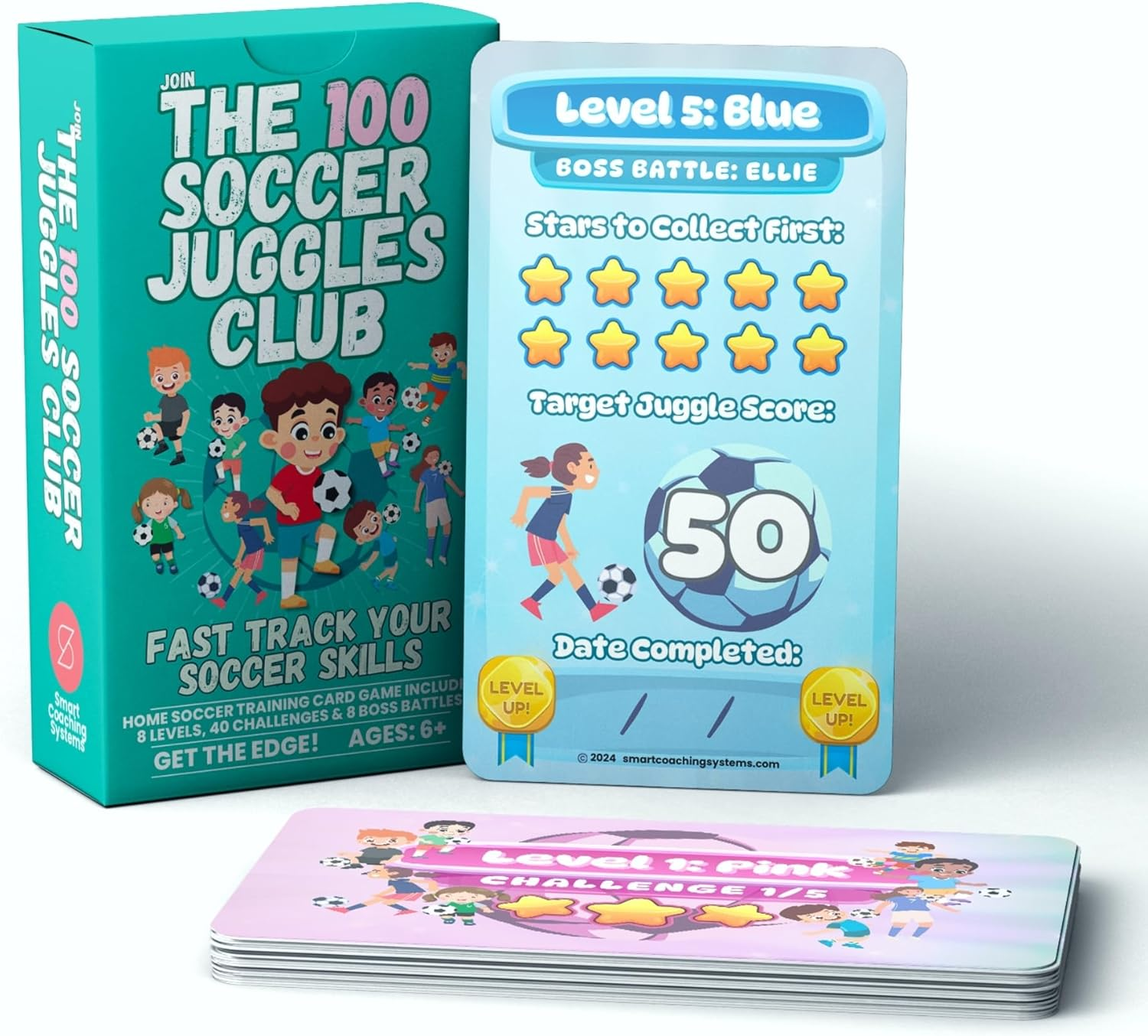 The 100 Soccer Juggles Club - Soccer Training Card Game for Kids to Practice at Home image number 4