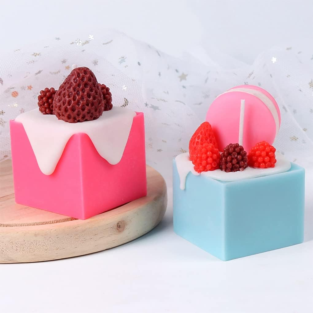 Fineinno Large Square Silicone Resin Mold, 3.35" Cube, DIY Art Epoxy Resin Casting Mold for Candle Soap Making image number 5