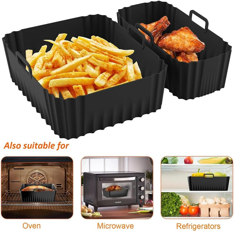 Silicone Air Fryer Liner，Compatible for Philips Dual Basket 3000 Series 6L/3L, Reusable Airfryer Accessories image number 4