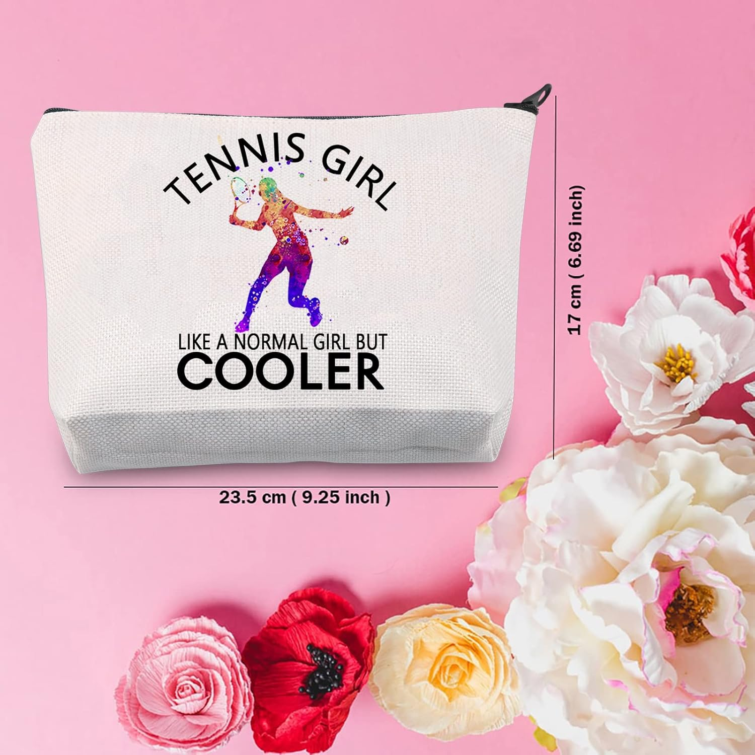 Tennis Gift Sports Zipper Pouch Tennis Girls Gift Tennis Girl like a Normal Girl but Cooler Cosmetic Bag Gift for Tennis Player, U.Tennis Girl image number 3
