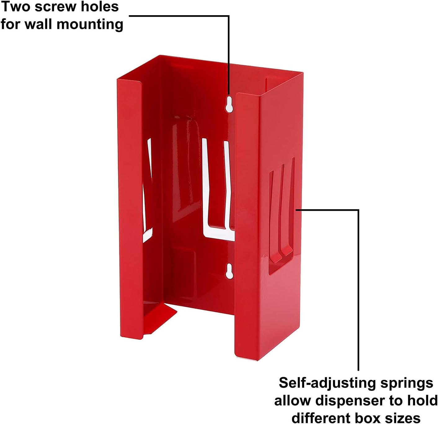 CASOMAN Magnetic Glove Tissue Dispenser, 8LBS Capacity, Red Glove Dispenser Wall Mount Box Holder, Not Include Gloves