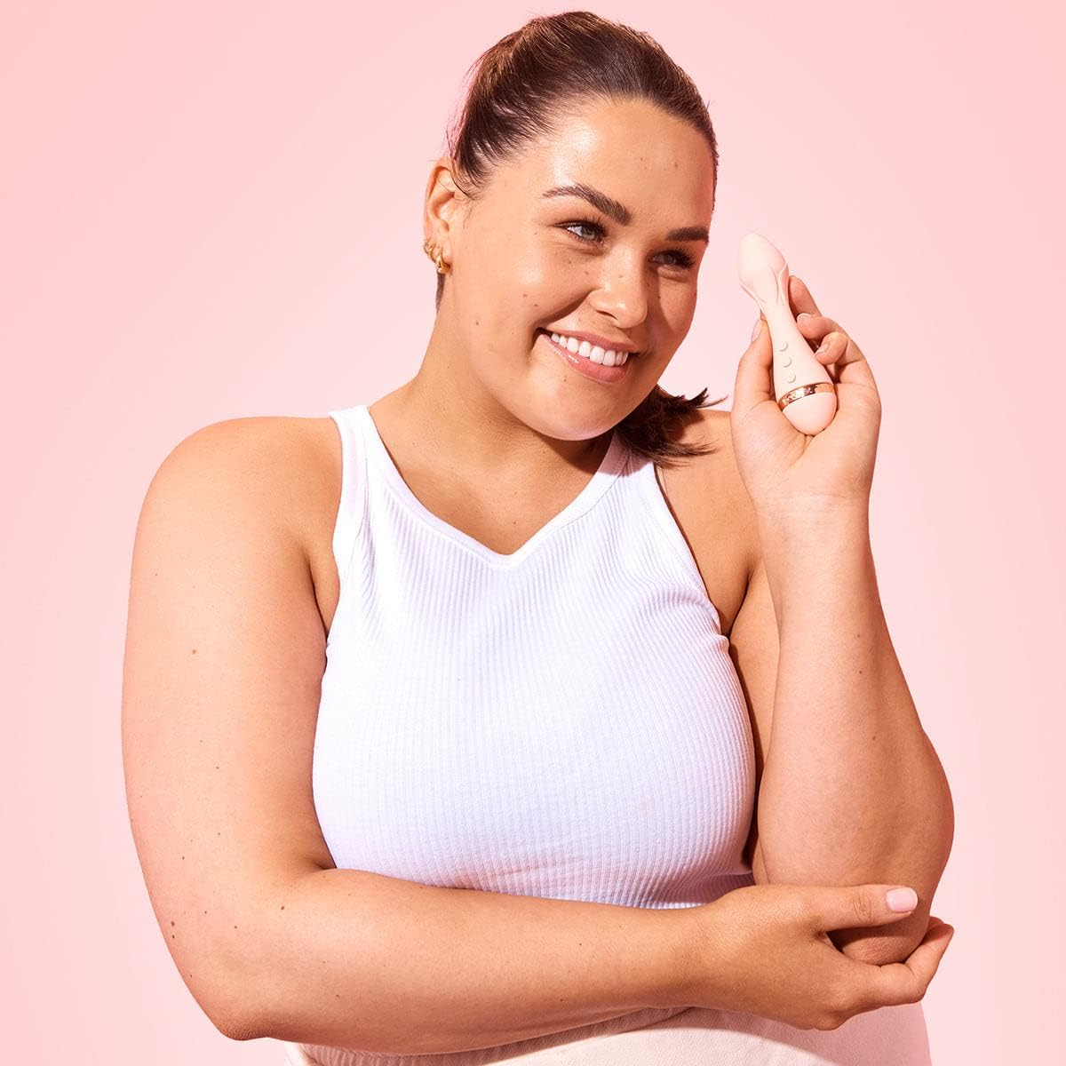 VUSH Rose 2 Precision Point Bullet Vibrator with Clitoral Stimulation - Flexible Tip, Waterproof, Rechargeable (Pink) image number 4