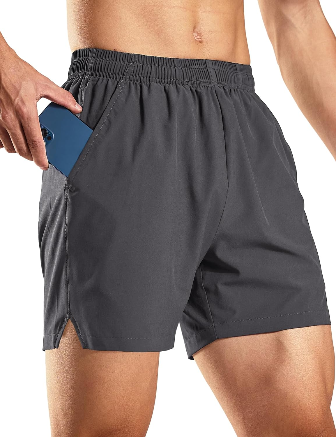 Haimont 5 Inch Mens Dry Fit Running Athletic Shorts with Pockets, Water Resistant Lightweight Quick Dry Gym Workout Shorts