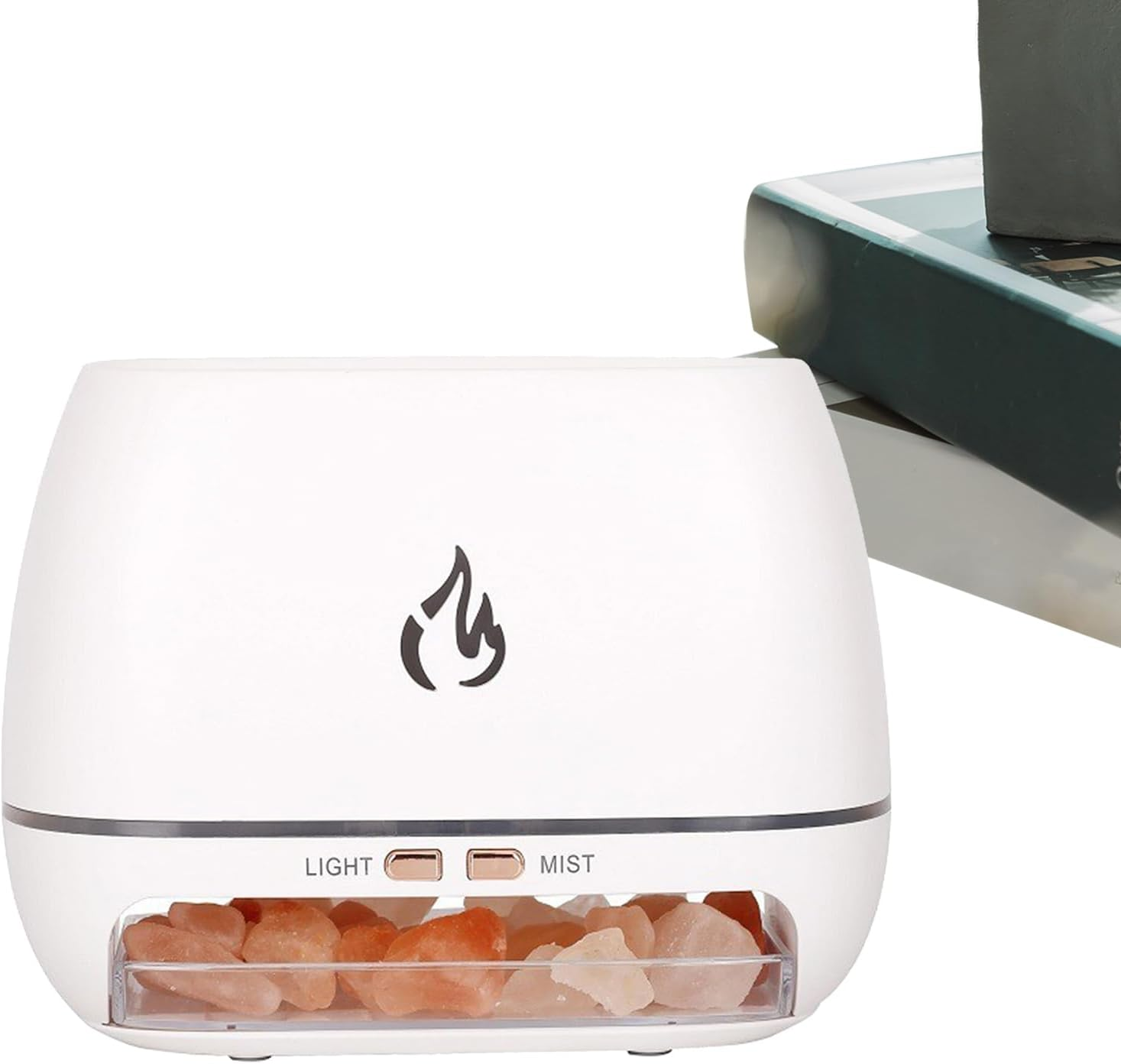 JIEBWCHA Ultrasonic Diffusers | Aroma Diffuser with Salt for Bedroom | Aromatherapy Humidifier with 7 Coloured Lights for Meditation Yoga Studio Spa Enthusiasts Bathroom Office image number 1