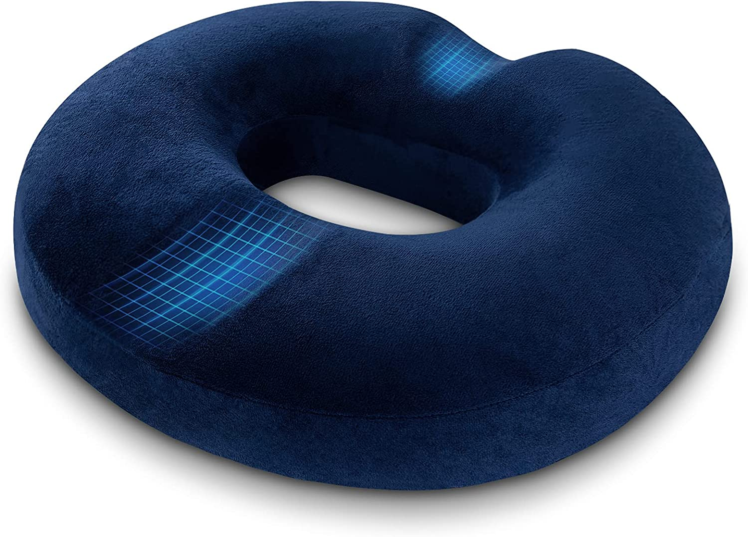 HOMCA Donut Pillow Seat Cushion, Hemorrhoid Pillows for Sitting after Surgery，Memory Foam Donut Cushion for Postpartum Pregnancy，Tailbone Pain Relief, Office Chair Cushion for Pressure Relief (Black)