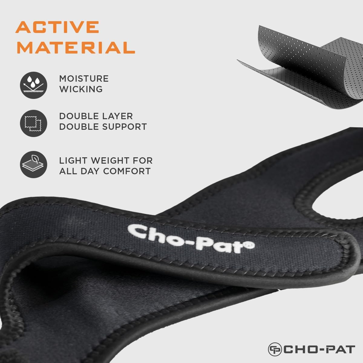 Cho-Pat Dual Action Knee Strap &ndash; Provides Full Mobility & Pain Relief for Weakened Knees &ndash; Black (Medium, 14&rdquo;-16&rdquo;) image number 6