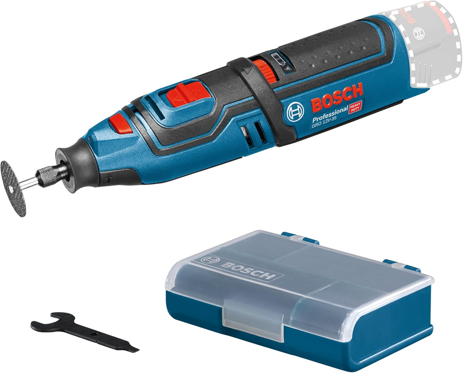 Bosch Professional 12V System GRO 12V-35 Cordless Rotary Tool (Excluding Batteries and Charger, Incl. Key, Collet, Cutting Disc, Accessory Box, L-BOXX Inlay, in Carton) image number 1