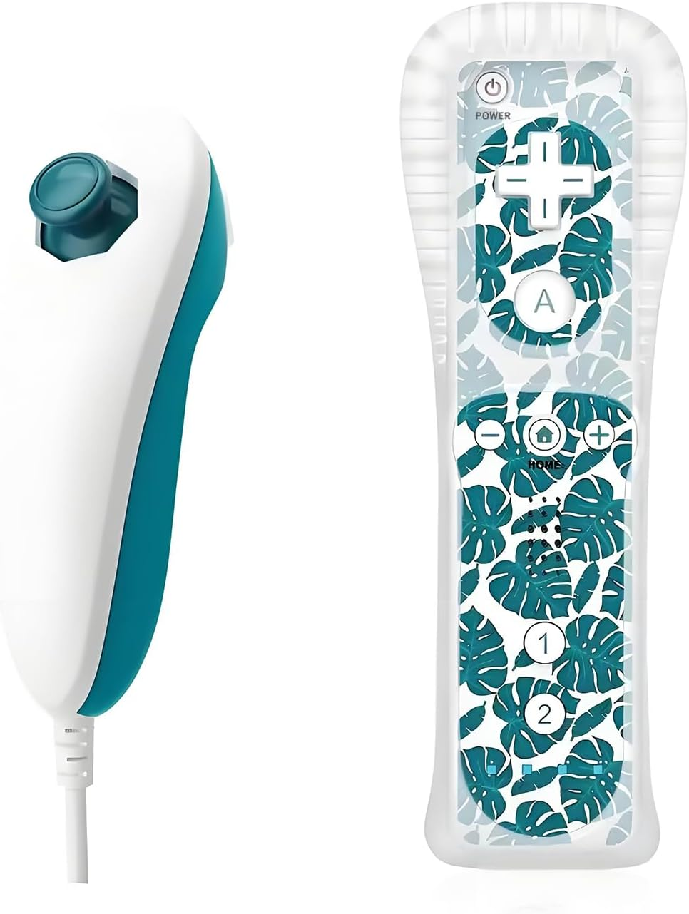 QUMOX Wii Remote Controller and Nunchuck Cyan Compatible for Wii/Wii U Console (Motion plus Not Included) image number 1