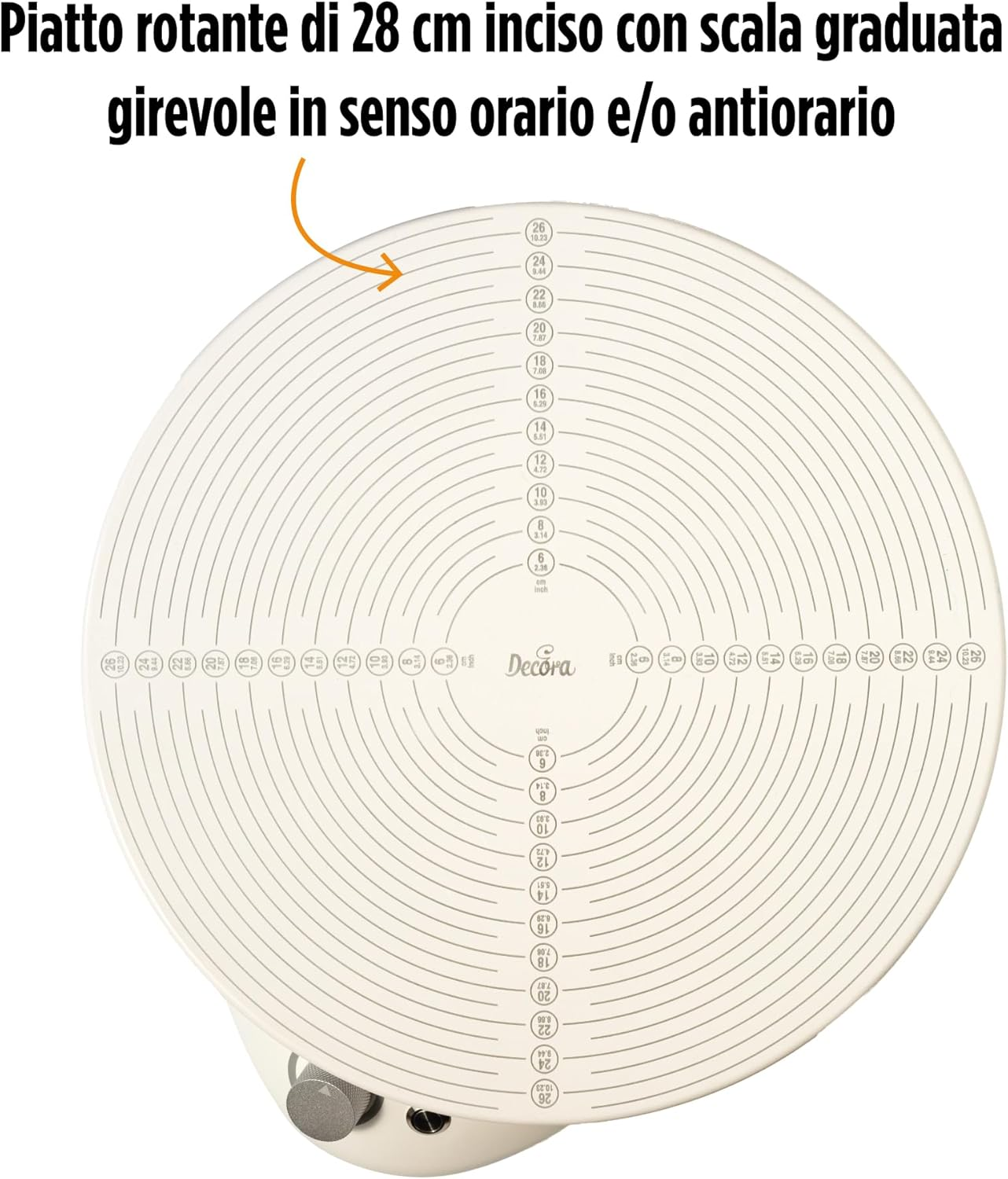 Decora, 9276010 Electric Turntable, Plate Diameter 28 Cm, with Practical Standby Button to Block the Rotation of the Plate without Resetting the Rotation Direction and Speed