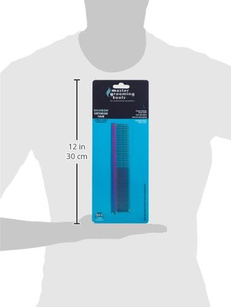 MASTER GROOMING TP5208 14 Tools Rainbow Greyhound Combs &mdash; European-Style Combs for Grooming Dogs - Medium/Coarse, 7&frac12;", Purple image number 2