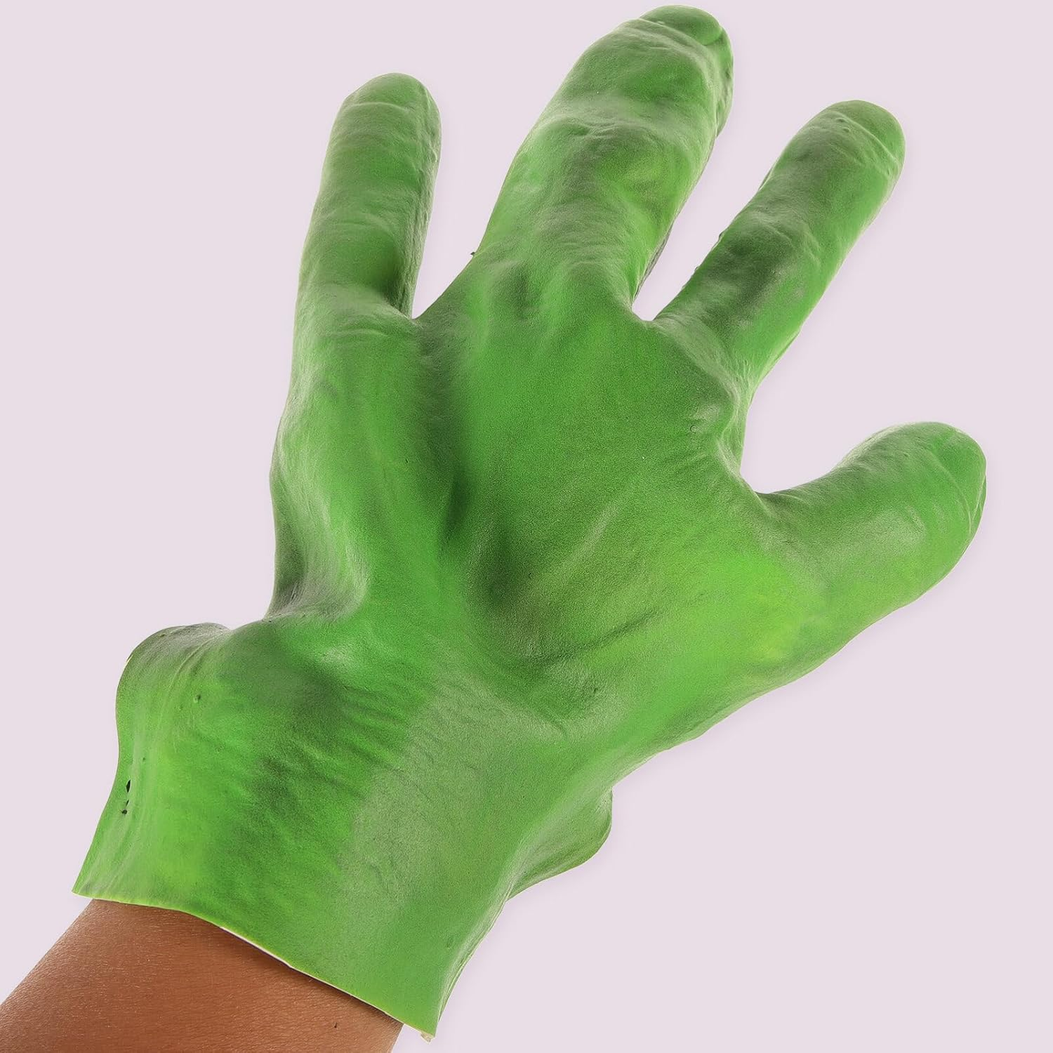 Green Alien Head Mask with Gloves Space Roswell Alien Mask Cool Latex Costume Mask for Party Halloween Dressing Up - Yellow image number 3