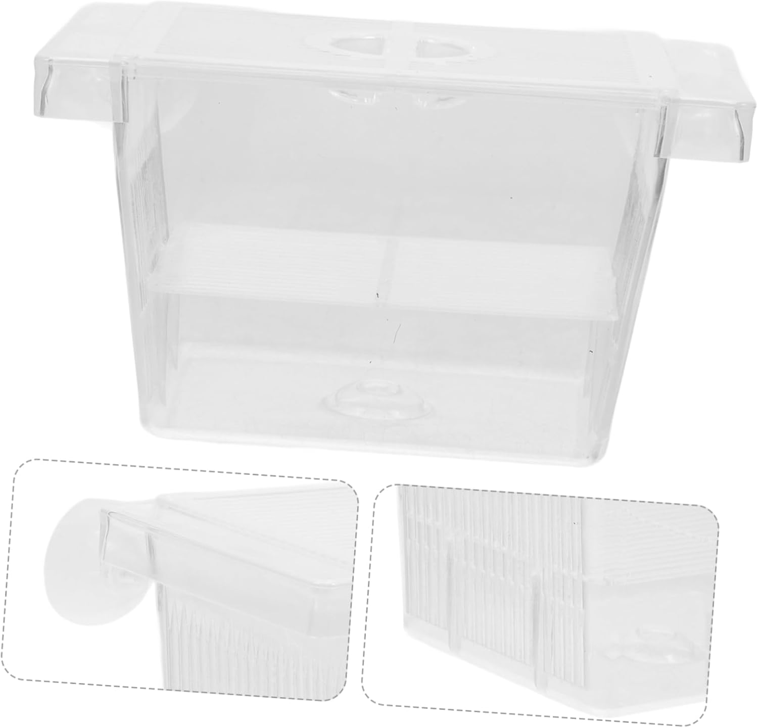 CIYODO Aquarium Fish Breeding Box with Divider Double-Layer Incubator Container Self-Floating Betta Fish Tank Suitable for Guppy and Shrimp Hatchery in Home Aquatic Pets image number 2