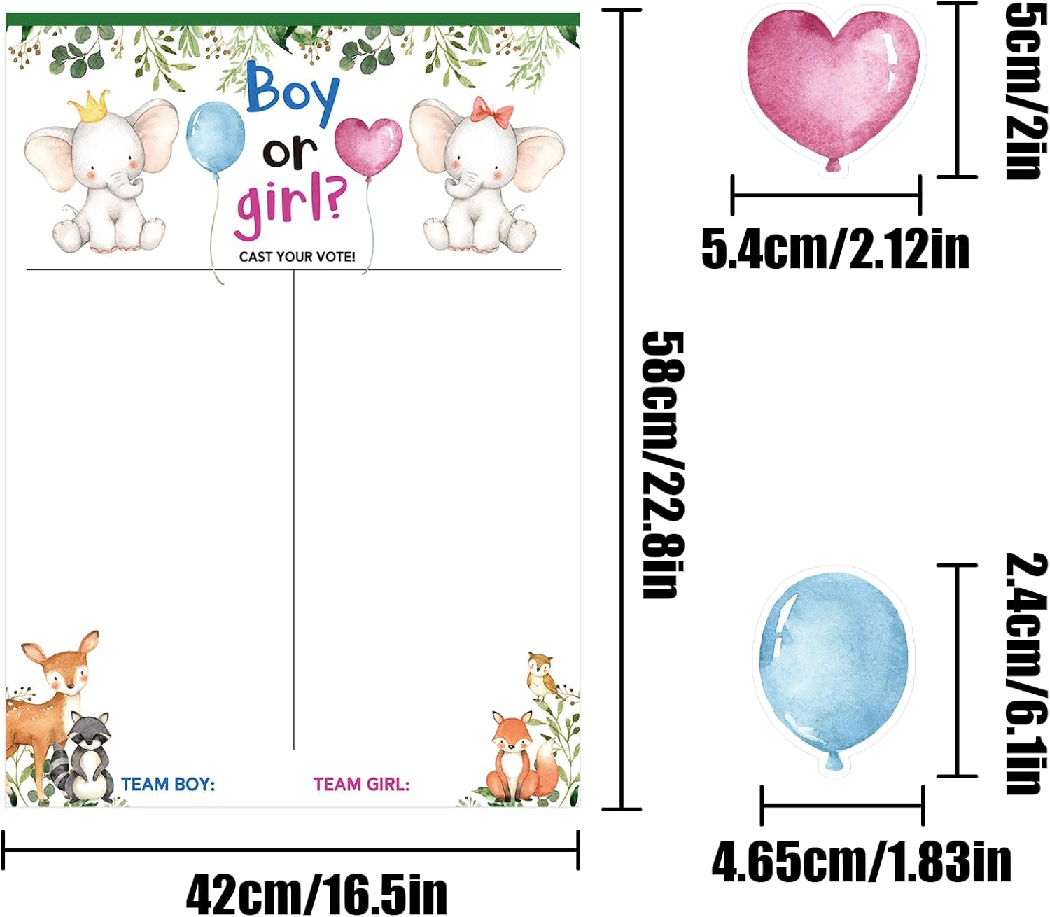 NILLOS Gender Game Props, 1 Set Gender Reveal Board for Party Supplies, Decorations (36 Voting) image number 3