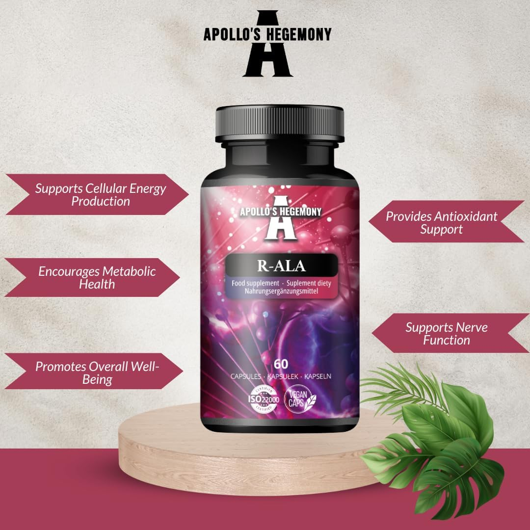 R-Alpha Lipoic Acid 200 Mg per Capsule - 60 Vegan Capsules - 2-Month Supply - Supports Glucose Metabolism and Mitochondrial Health - by Apollo'S Hegemony image number 5