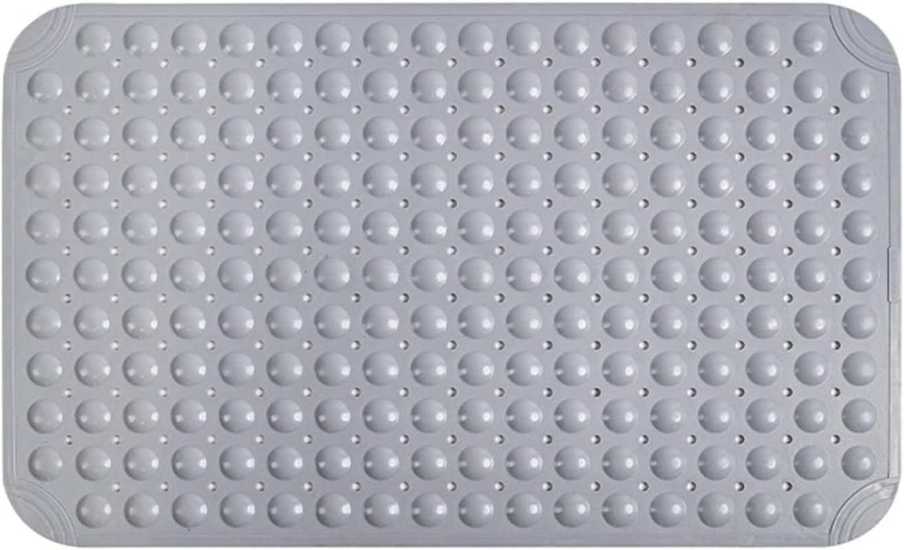Nonslip Bathtub Mat Extra Soft TPE Bath Mat for Kids, Machine Washable Bathroom Shower Mat, Smooth/Non-Textured Tubs Only, 30L X 17W Inch (Light Grey)