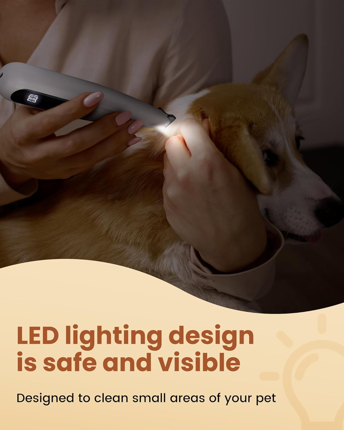 PAPMINI 2 in 1 Dog Grooming Kit, Low Noise Rechargeable Dog Clippers for Grooming, Cordless Dog Grooming Clippers and Dog Paw Trimmer, Dog Shavers for Grooming Small Dogs Cats Animals (Gold)