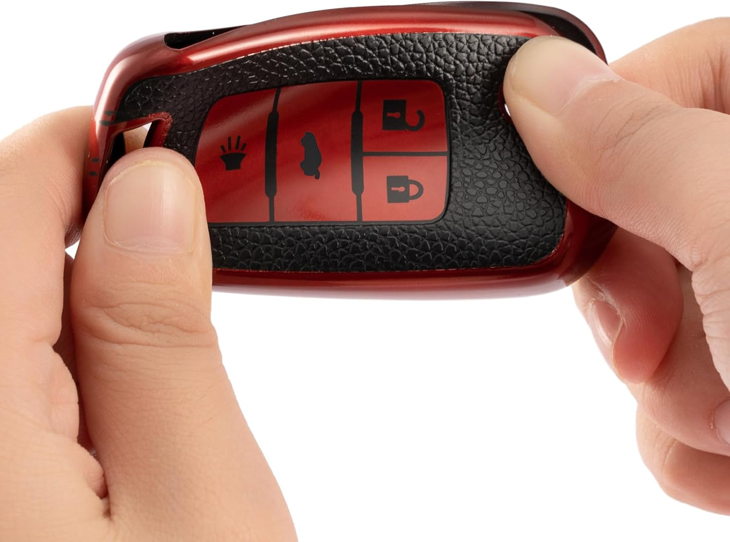 CHATYYD Key Fob Cover for Chevy, Smart Remote Car Key Case Cover Compatible with Chevrolet Cruze Equinox Camaro Malibu Sonic Volt Park Buick Encore Allure Regal(Red) image number 5
