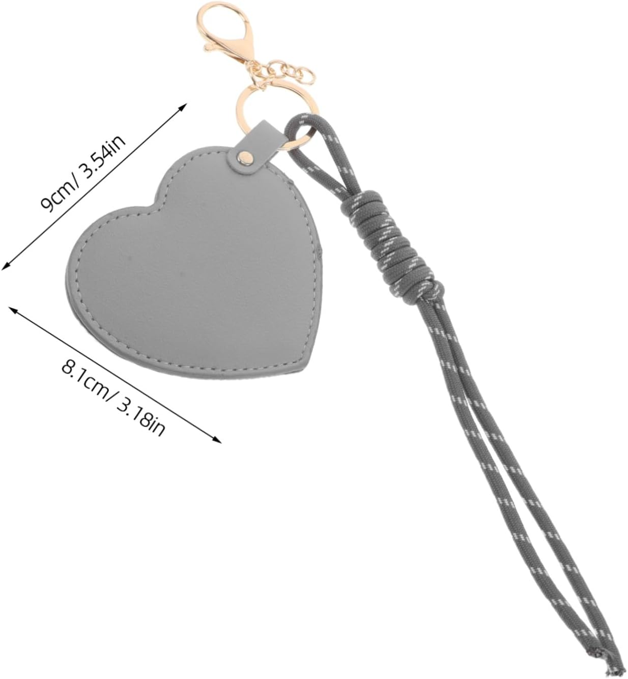 FOYTOKI 2Pcs Mini Heart Shaped Compact Mirrors with PU Leather Cover Portable Travel Makeup Mirrors Keychain Wristlet for Women Scratch-Resistant Stylish Vanity Accessories for Purse And image number 3