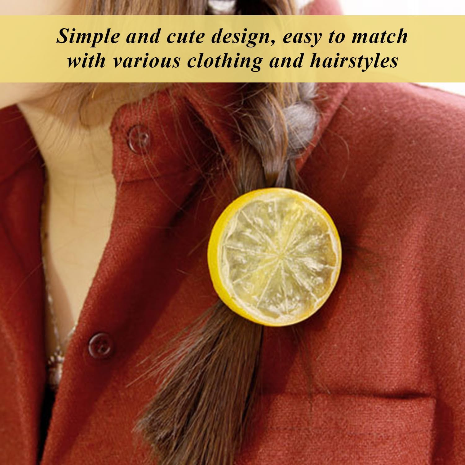 2 Pieces Fruit Hair Pins and 2 Pieces Fruit Hair Rings, Fruit Styling Hair Accessories, Cute Hair Accessories, Creative Hair Accessories image number 2