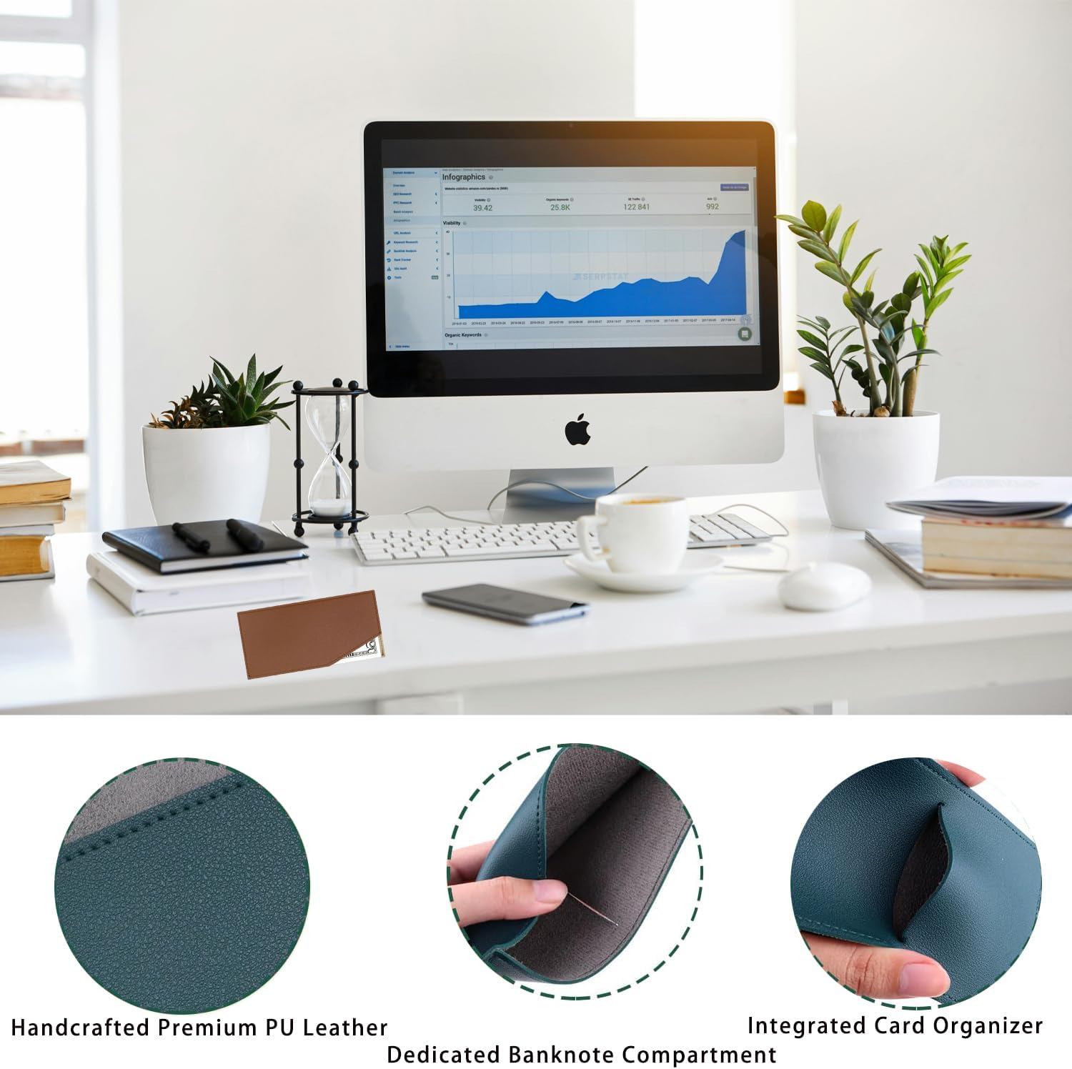 Triple Color Slim Wallet PU Leather Travel Budget Organizer with Coin & Card Holder, Reusable Cash Envelope for Dollar Bills, Receipts Compact Design for Men and Women (3 Pcs) image number 2