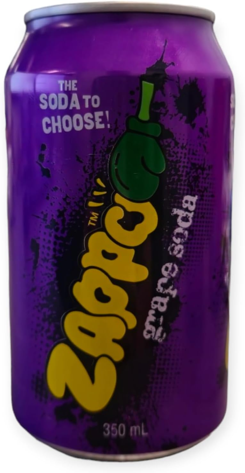 ZAPPO Grape Flavoured Soda - 350Ml (Bulk Pack of 12 Cans)
