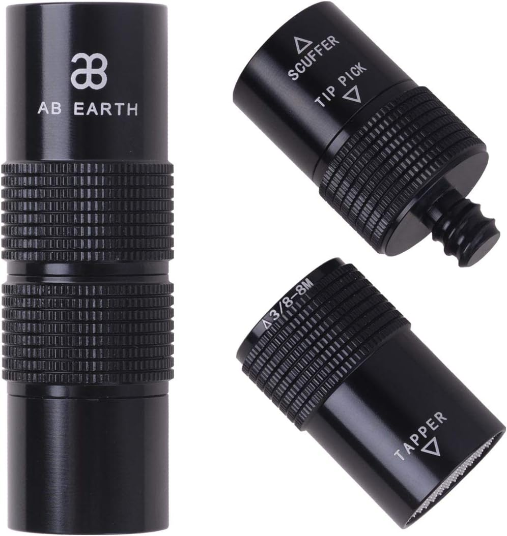 Aluminum 4-In-1 Billiard Pool Cue Tip Accessory Tool Repair Kit (Scuffer, Aerator, Tapper, Joint Protector)