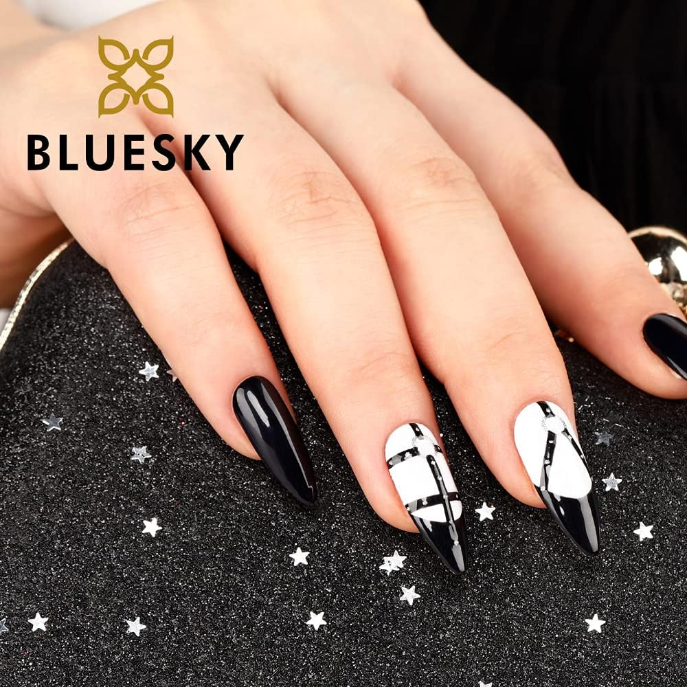 BLUESKY Gel Nail Polish A21 [Jet Black] Soak off LED UV Light - Chip Resistant & 21-Day Wear 10Ml image number 1