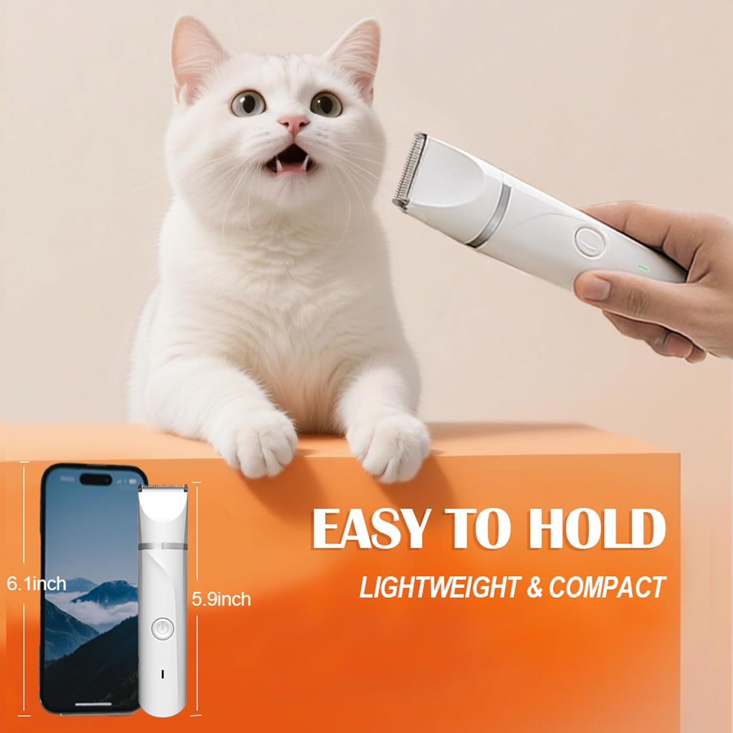 Paws2U 4 in 1 Dog Grooming Kit, IPX7 Waterproof Trimmer, Multi-Blade Pet Hair Clippers Kit, Pet Paw Trimmers & Nail Grinder, USB Rechargeable Clipper Grooming Trimmer for Small Dogs & Cats Indoors image number 1