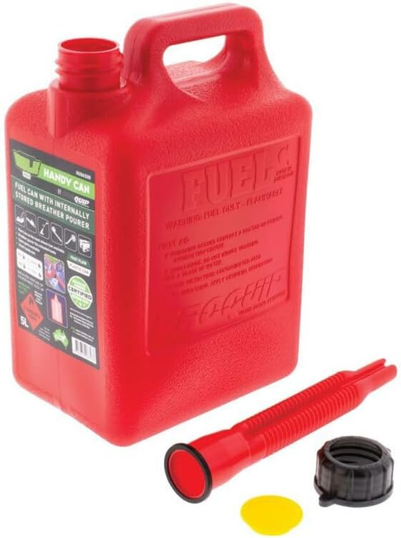 Hulk 4X4 Plastic Handy Fuel Can 5L Red with Pourer