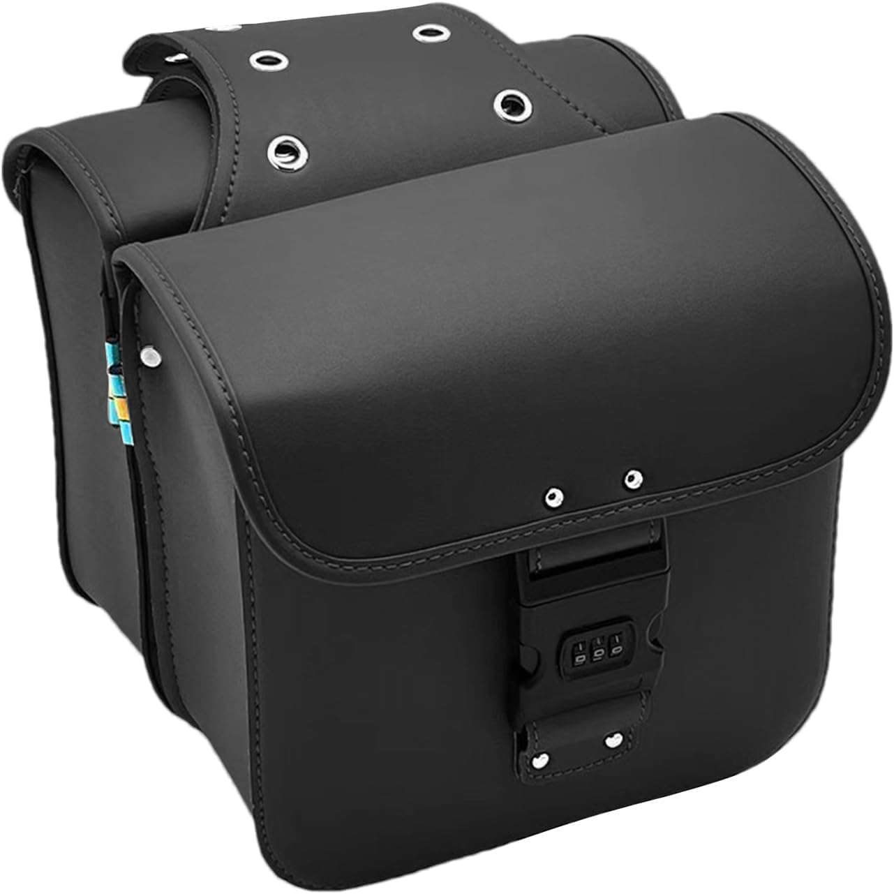 Motorcycle Pannier Bag - Luggage Storage Bag, Pu Leather Motorbike Case | Panniers Side Throw over Saddle Bags, Waterproof Flep Top Design Motorcycle Case for Outdoor Travelling Roadtrips Riding image number 5