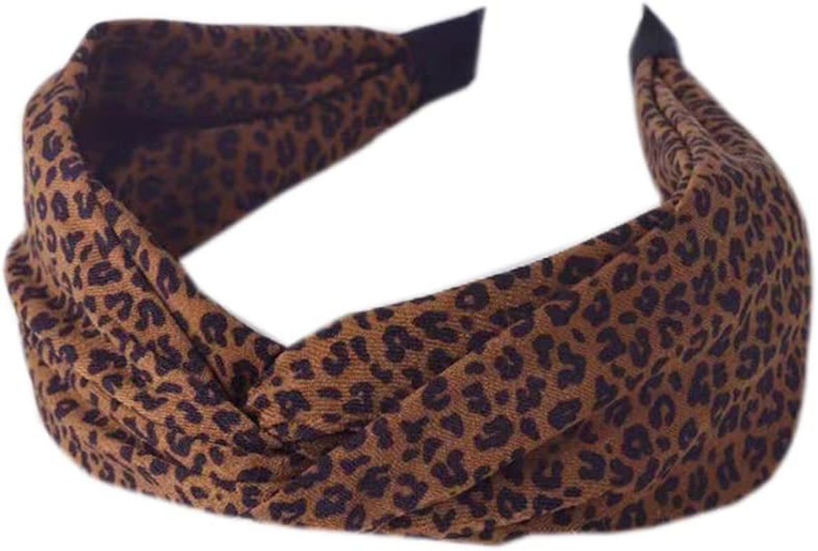 Wide Headband for Women Fabric Hair Band Alice Band Elastic Ladies Headbands Hair Accessories for Women and Girl (Widleaopard2) - Africa1 image number 3