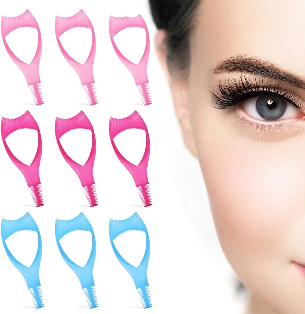 9 Pieces 3-In-1 Eyelash Tools, Mascara Shield Guard with Mascara Brush Sticks Kit, Make up Eyelid Shield Eyelash Shield Pad for Women, Girls, Beginners image number 2