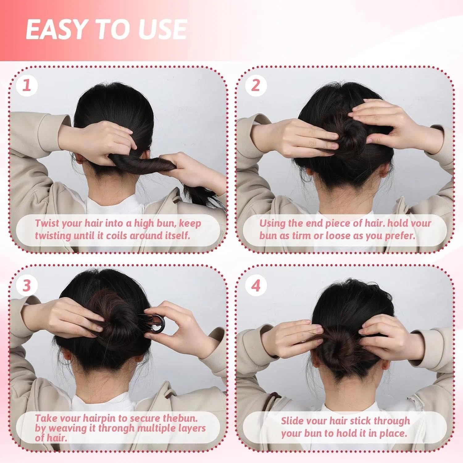 U Shaped French Hair Pins for Women, 3 Prong Updo Styling Clips with Secure Fixation and No Slip Design in 3 Colors - Ermaoo image number 5