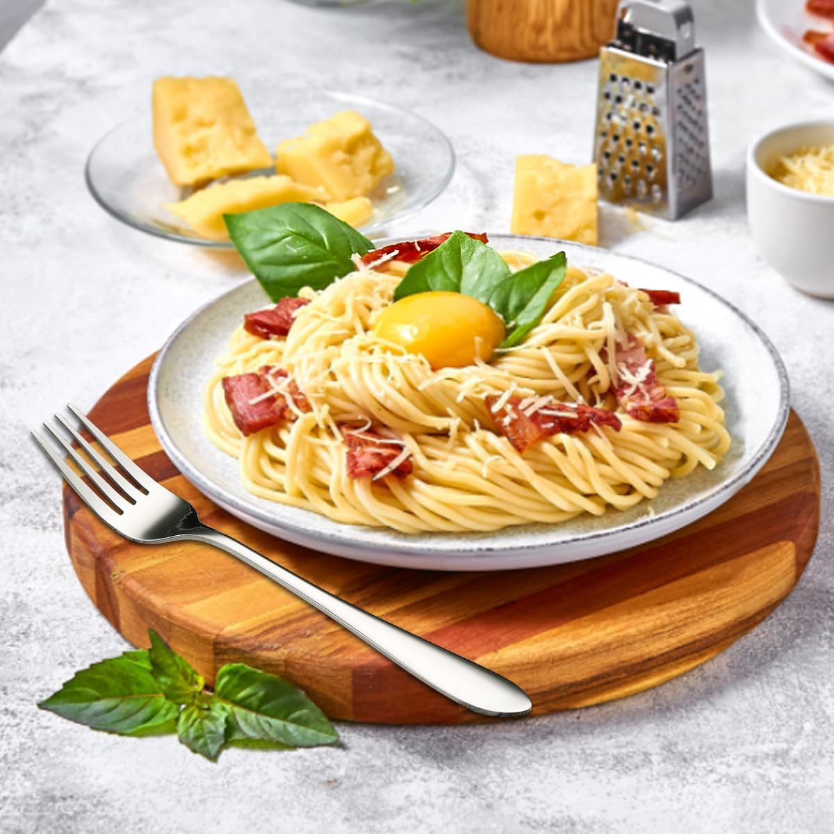 Berglander Table Fork Set with 12 Pieces 20.5 Cm, Stainless Steel Fork Set, Forks for Dinner for Home, Restaurant, Daily Food, Easy to Clean and Dishwasher Safe - 1. Silver image number 5