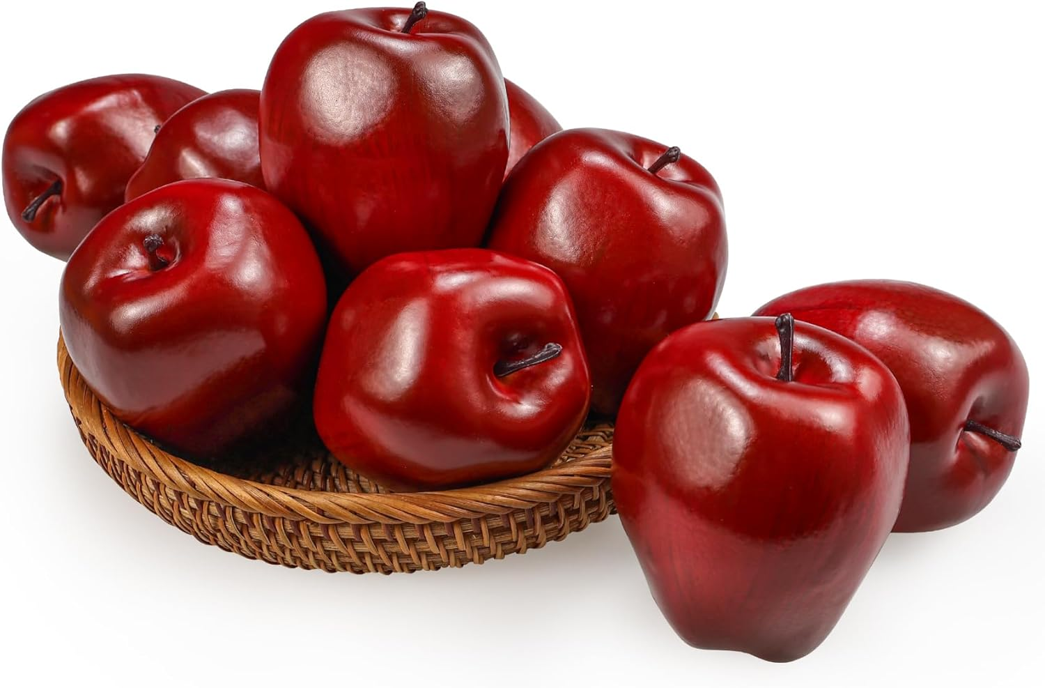 Artificial Apples Fake Fruits Red Delicious Apples for Decoration, Decorative Fruit, Faux Big Red Apples 6 Pcs image number 5